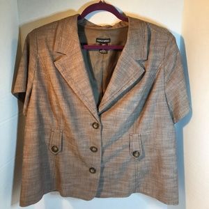 Fashion Bug Brown Short Sleeve Blazer 20W